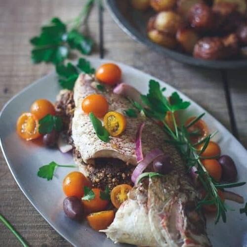 Pepperoni and Provolone Stuffed Snapper