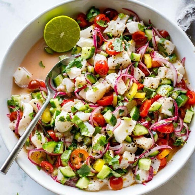 Peruvian Ceviche with Jalapeno and Lime Zest