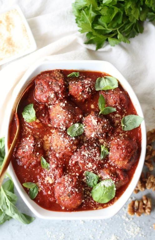 Pesto Crockpot Meatballs