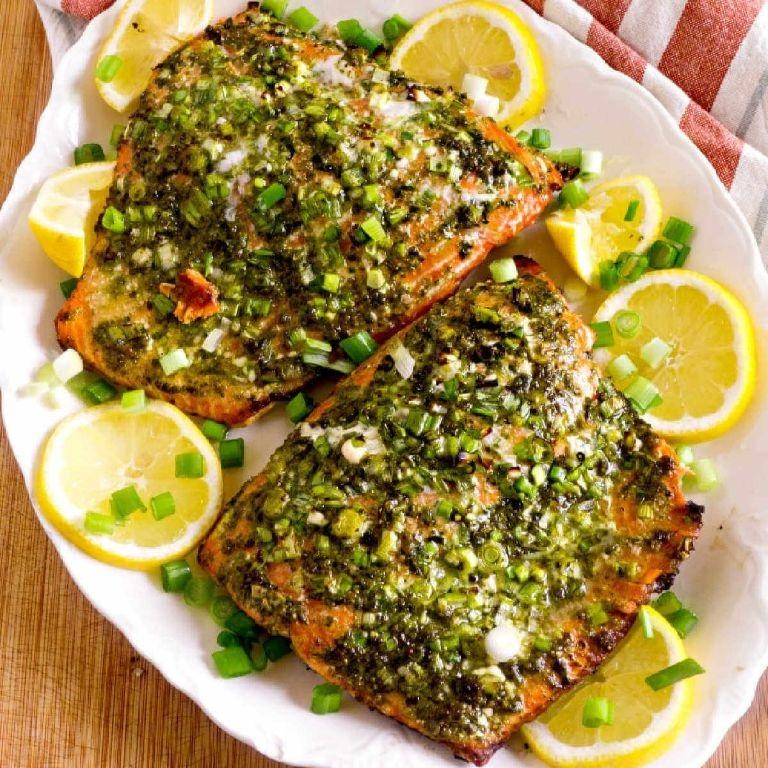 Pesto Marinated Salmon