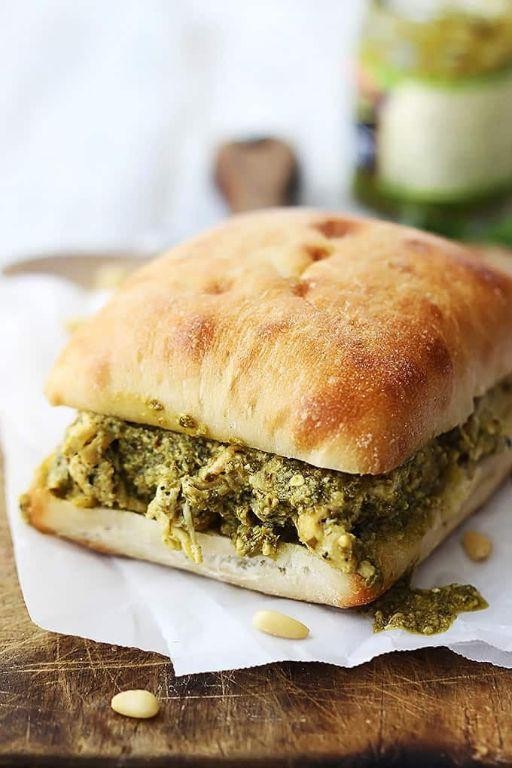 Pesto Shredded Chicken Sandwich