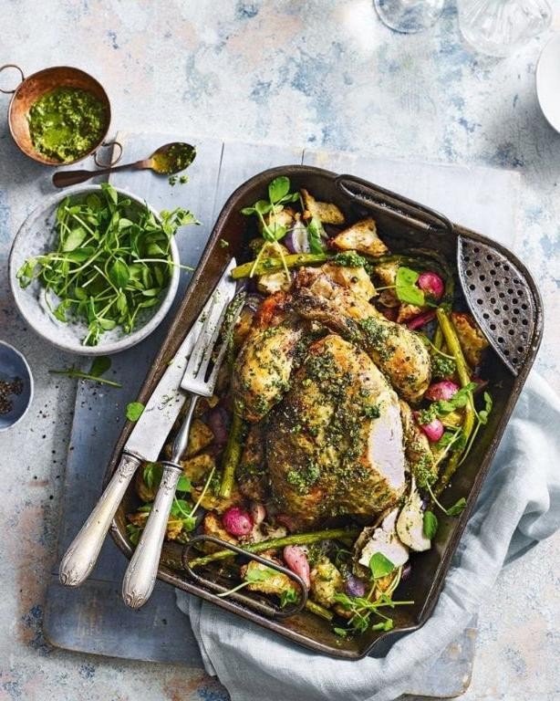 Pesto Whole Baked Chicken
