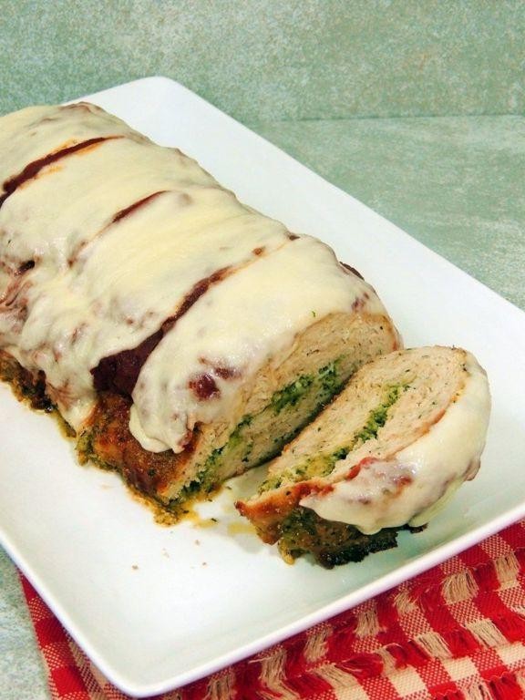 Pesto and Ricotta Stuffed Meatloaf