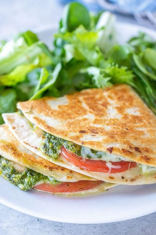 Pesto and Tomato Quesadillas