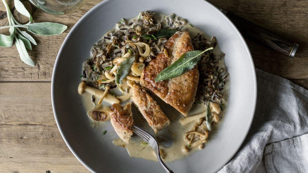 Pheasant Breast with Mushroom Sauce