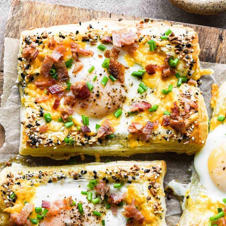 Phyllo Dough Breakfast Sandwiches with Bacon and Egg