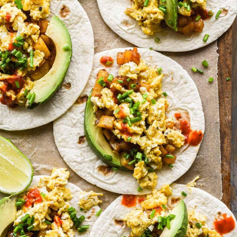 Phyllo Dough Breakfast Tacos with Scrambled Eggs