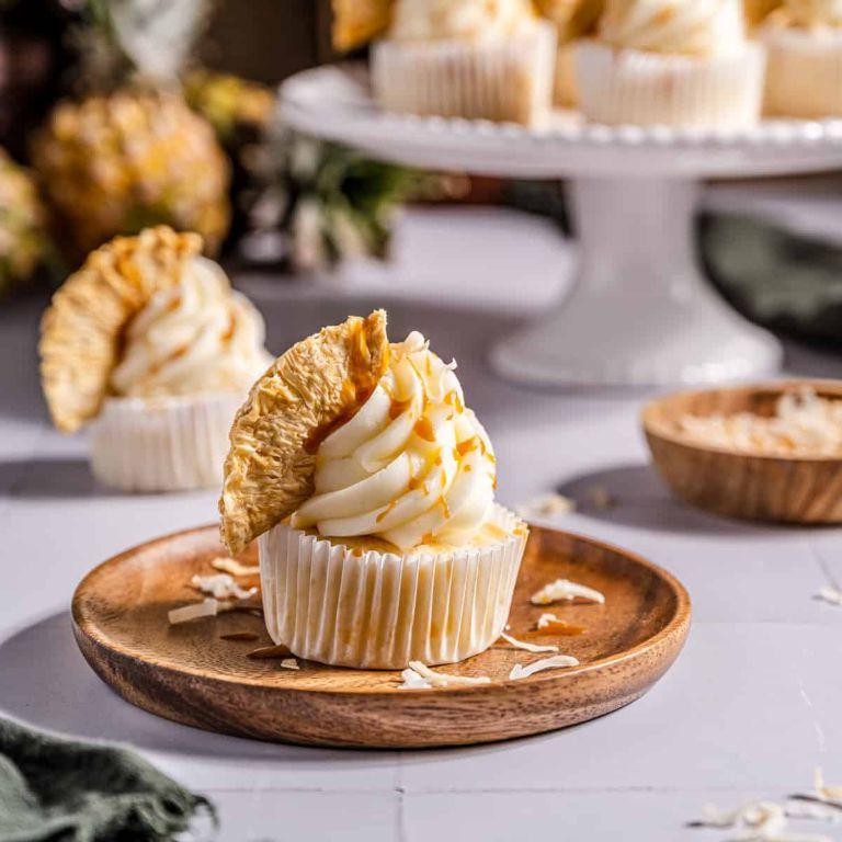 Pina Colada Ciroc Cupcakes with Rum Glaze