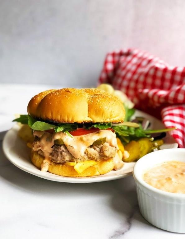 Pink Sauce Turkey Burger