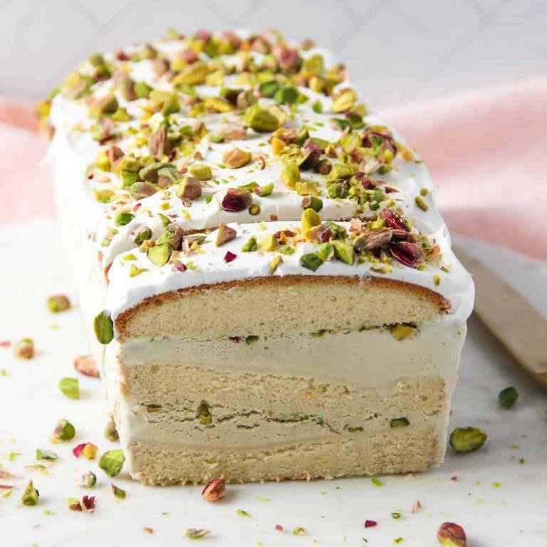 Pistachio Cookies and Cream Ice Cream Cake
