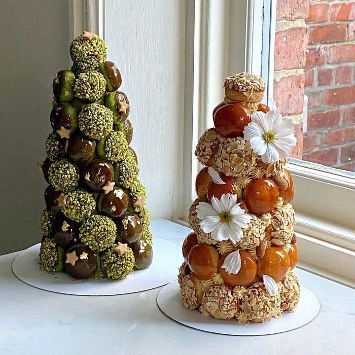 Pistachio Covered Croque en Bouche