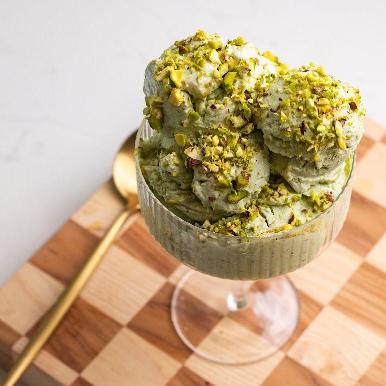 Pistachio Rosewater Cottage Cheese Ice Cream