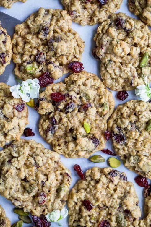 Pistachio and Cranberry Oatmeal Cookies