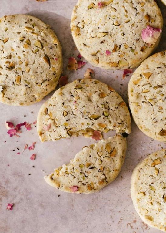 Pistachio and Rosewater Cookies