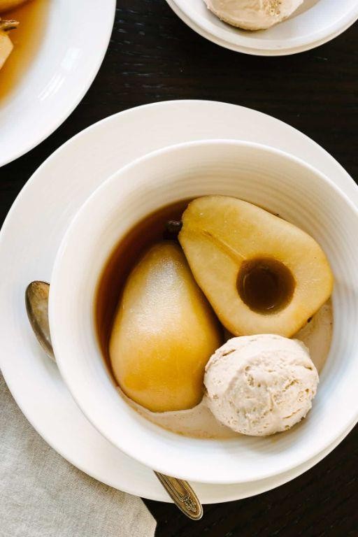 Poached Pears in Earl Grey Tea