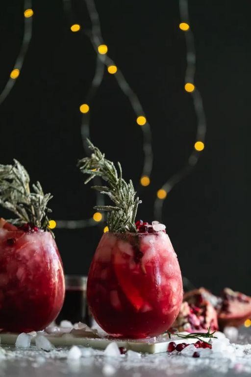 Pomegranate Rosemary Tequila Shot