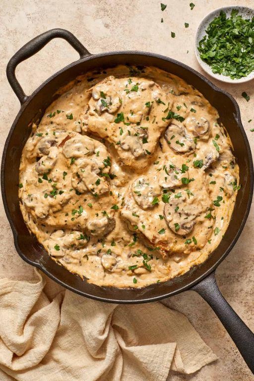 Pork Chops with Cream of Mushroom and Onions