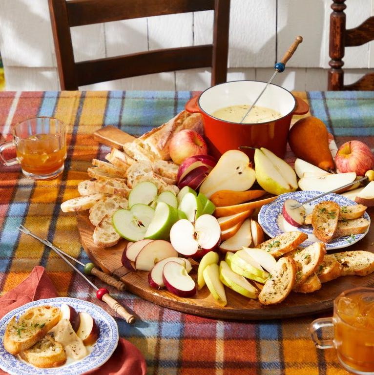 Pork Fondue with Apple Cider Reduction