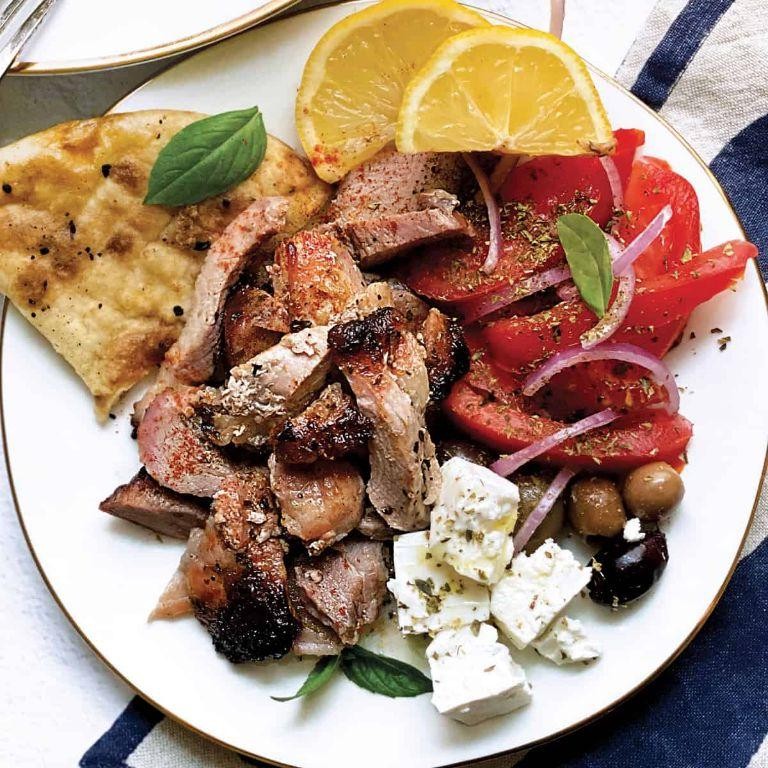 Pork Gyro with Lemon Garlic Sauce