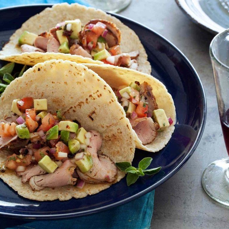 Pork Sirloin Tacos with Avocado Salsa