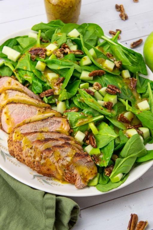 Pork Sirloin and Spinach Salad