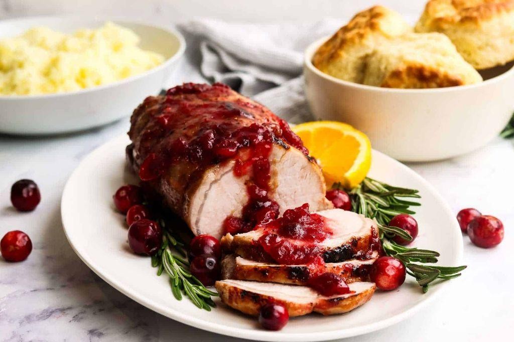 Pork Sirloin with Cranberry Sauce