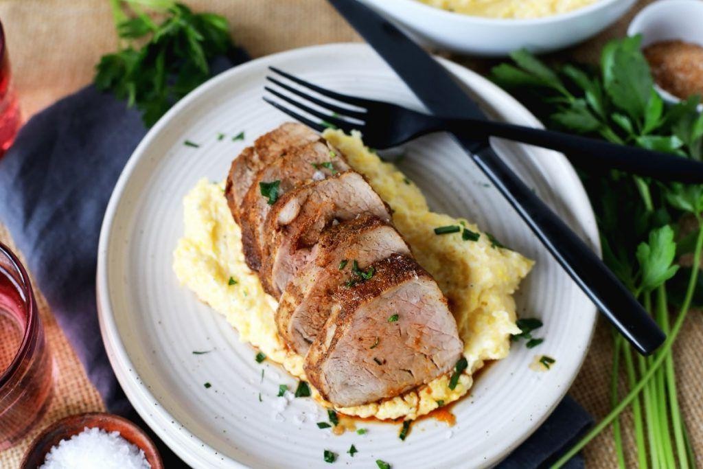 Pork Sirloin with Creamy Polenta