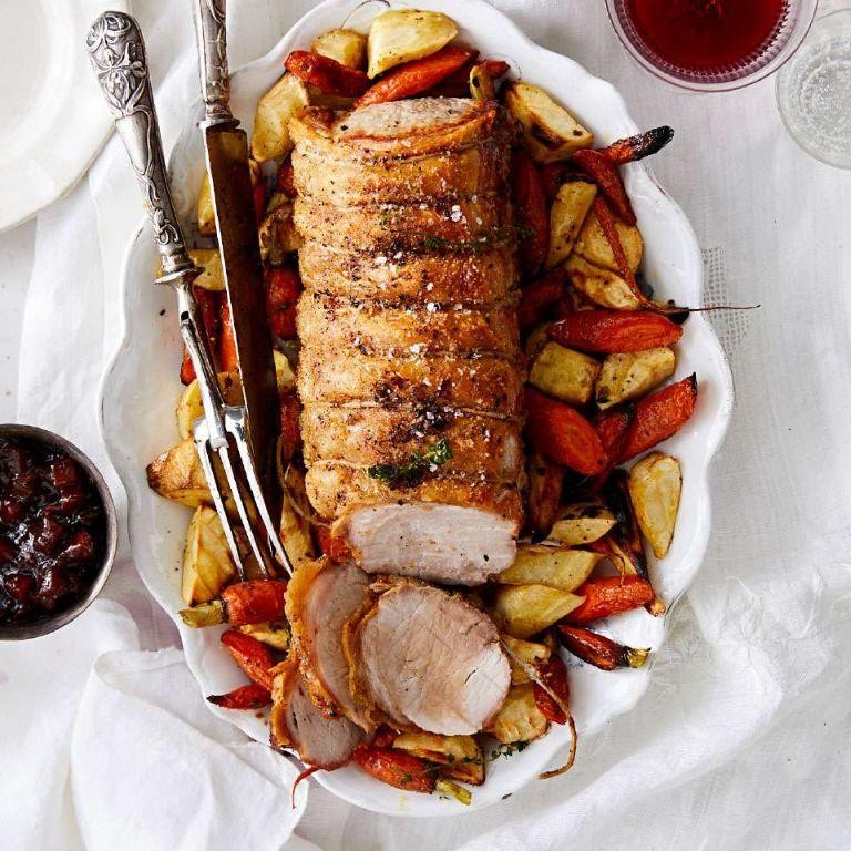 Pork Sirloin with Roasted Root Vegetables