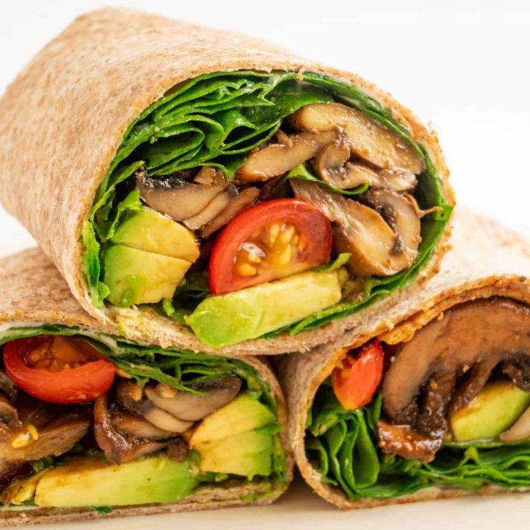 Portobello Mushroom and Arugula Veggie Wrap
