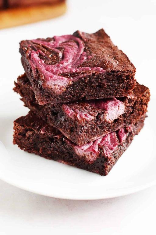 Protein Powder Raspberry Swirl Brownies