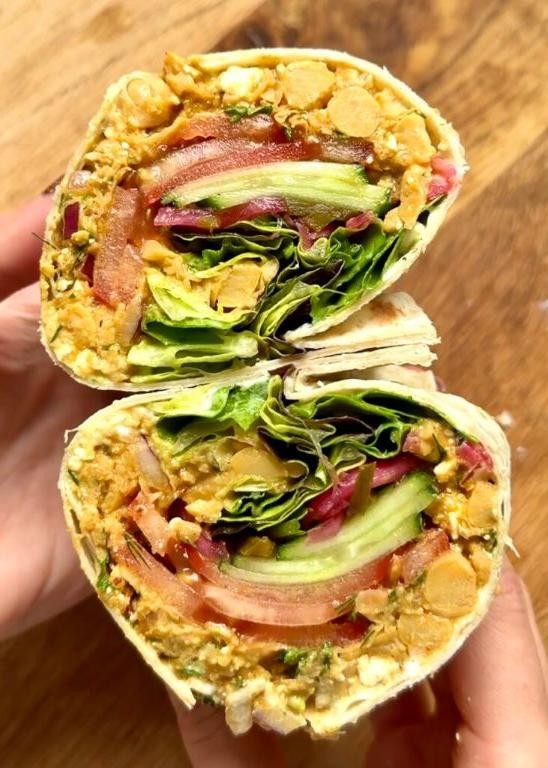 Protein-Powered Chickpea and Avocado Wrap