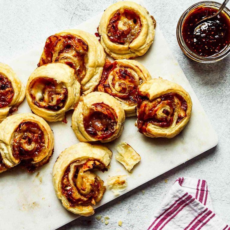 Puff Pastry Brie and Fig Jam Pinwheels