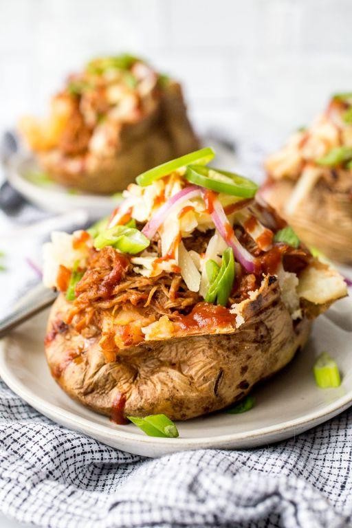 Pulled Pork Loaded Baked Potatoes