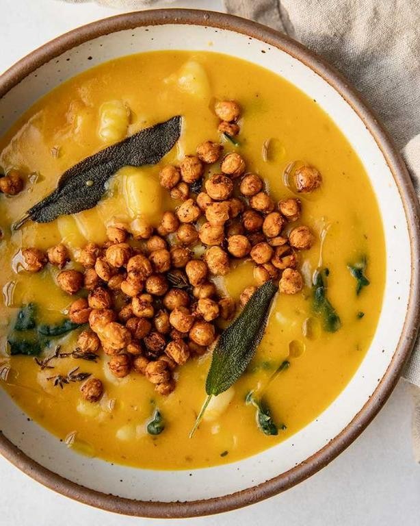 Pumpkin Gnocchi Soup with Sage