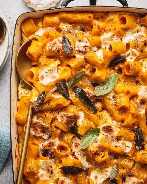 Pumpkin and Sage Rigatoni Casserole