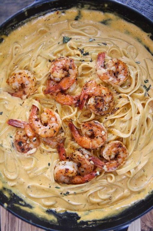 Pumpkin and Shrimp Pasta