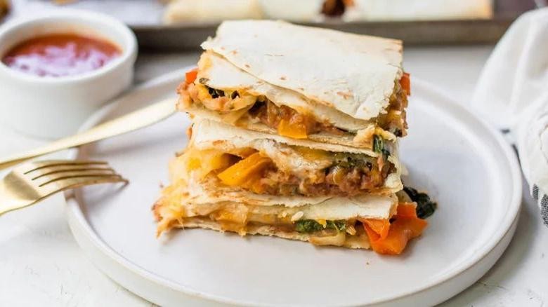 Quick Canned Roast Beef and Cheese Quesadillas