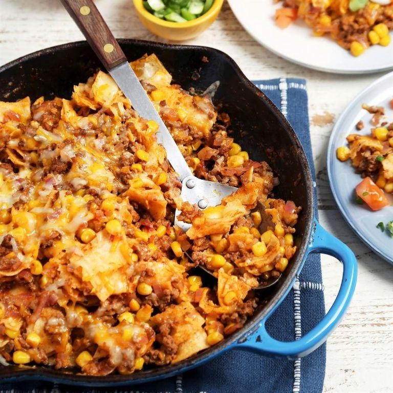 Quick Hamburger Skillet Tacos
