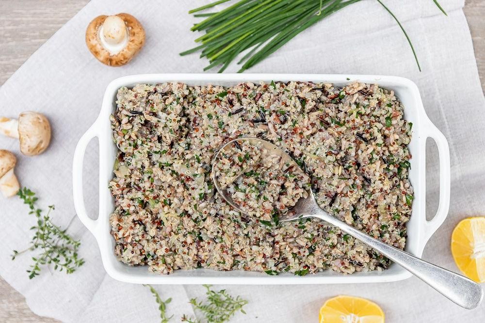 Quinoa and Mushroom Gluten Free Stuffing