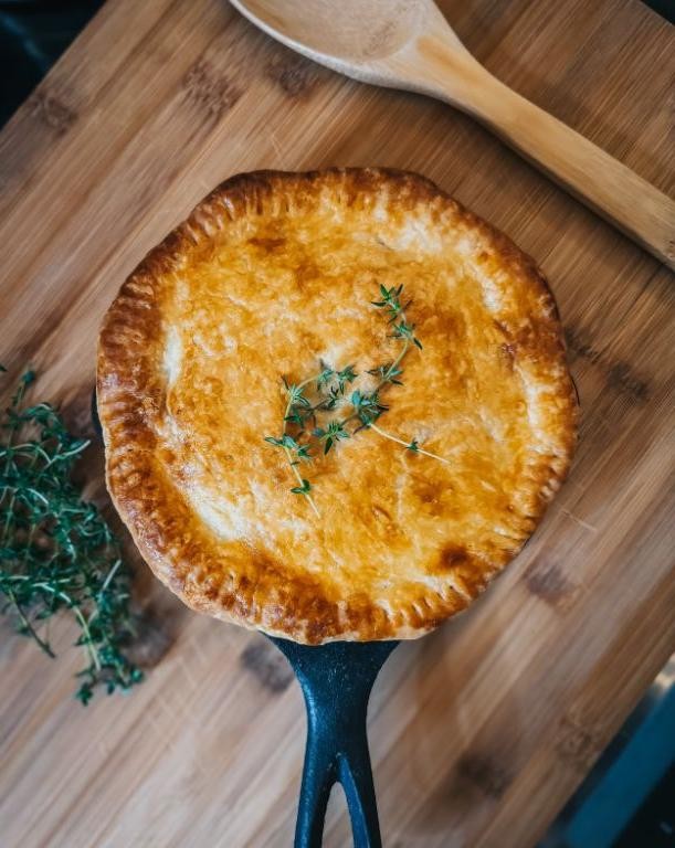 Rabbit Pie with Puff Pastry Top