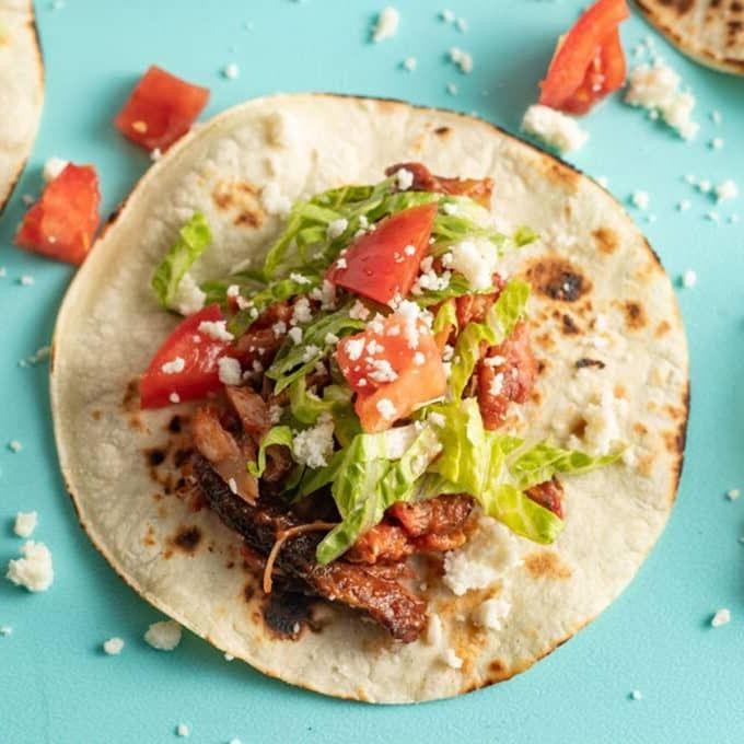 Rabbit Tacos with Avocado and Lime Crema