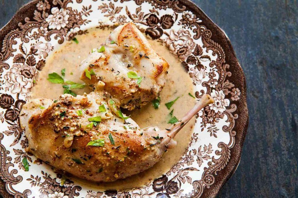 Rabbit with Creamy Mustard Sauce Baked