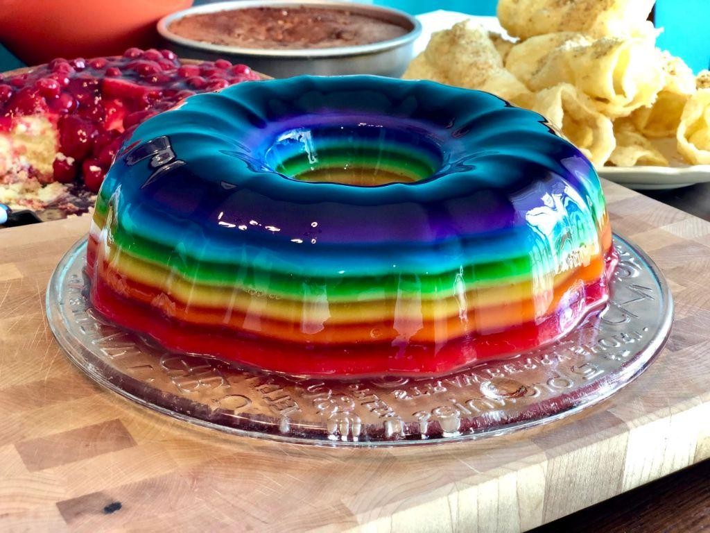 Rainbow Layered Jello Mold