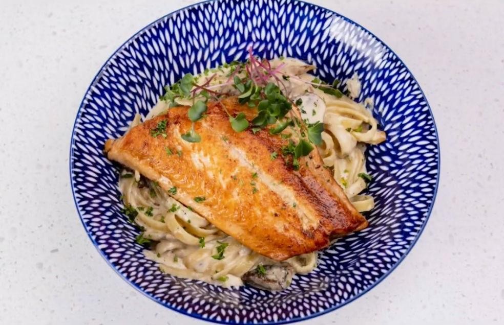 Rainbow Trout with Mushroom Sauce