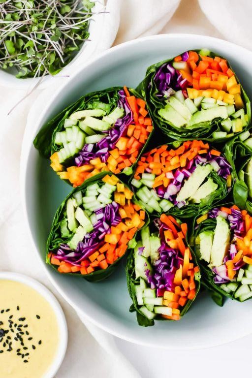 Rainbow Veggie Wrap with Tahini Dressing
