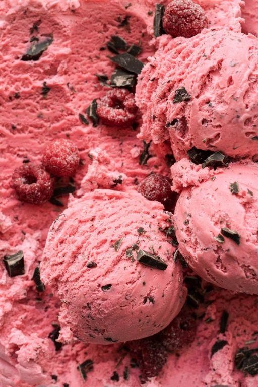 Raspberry Chocolate Chip Ice Cream