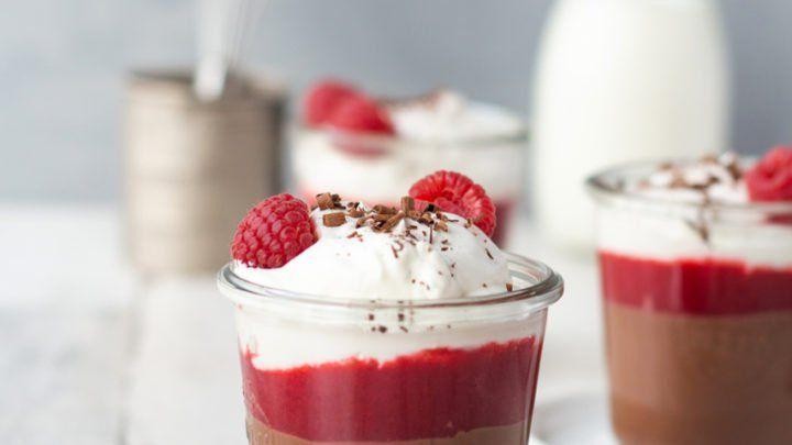 Raspberry Chocolate Pudding Shots