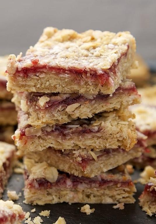 Raspberry Coconut Oat Bars