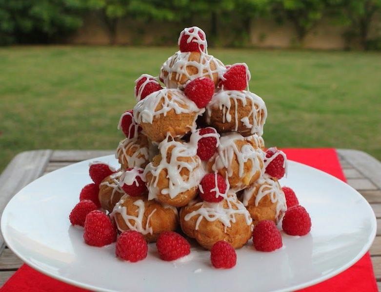 Raspberry Filled Croque en Bouche