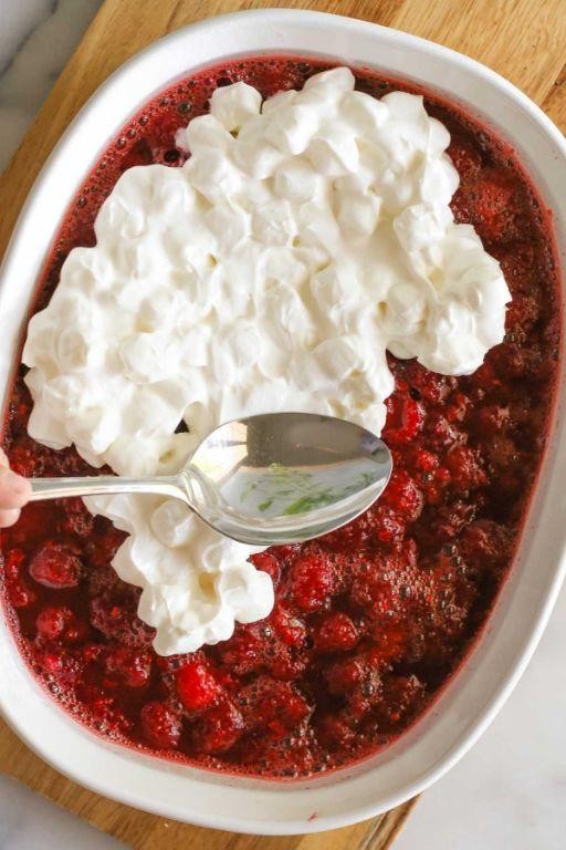 Raspberry Jello with Raspberry Sauce
